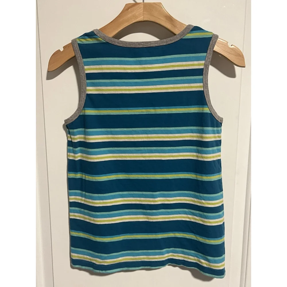 The Children's Place Boys Striped Tank Top Blue Green L 10/12
